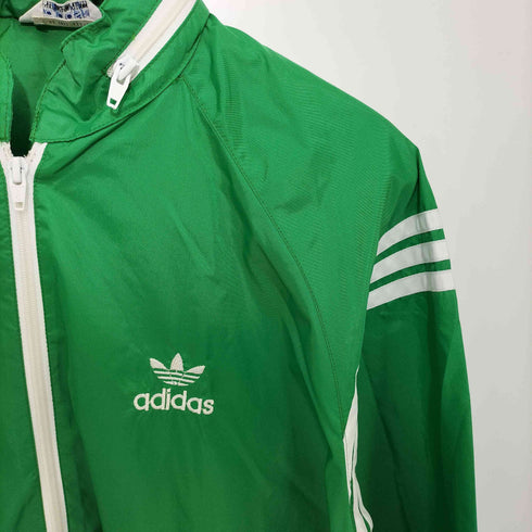 アディダス adidas 70-80s デサント製 トレフォイユロゴ ジップアップ ナイロンジャケット メンズ import:S