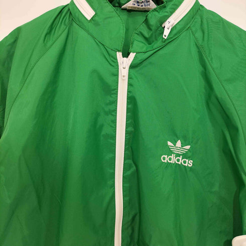 アディダス adidas 70-80s デサント製 トレフォイユロゴ ジップアップ ナイロンジャケット メンズ import:S