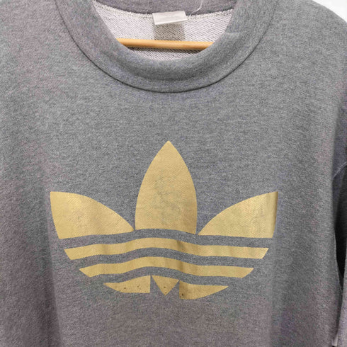 アディダス adidas 80-90s デサント製 トレフォイルロゴ ロングスリーブ スウェット メンズ M-L