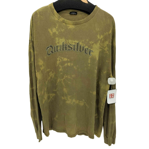 クイックシルバー Quiksilver 90-2000s Y2K タイダイ ロゴプリント ロングスリーブ クルーネックTシャツ メンズ