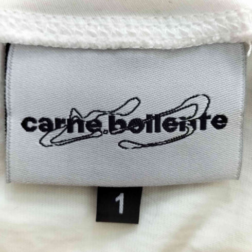 カルネボレンテ Carne Bollente フロント刺繍 クルーネック クロップドTシャツ レディース JPN:1