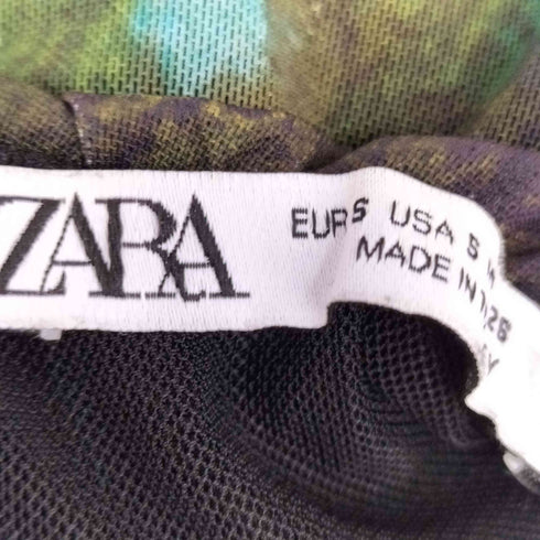 ザラ ZARA 転写プリントバックオープンキャミワンピース レディース import:S
