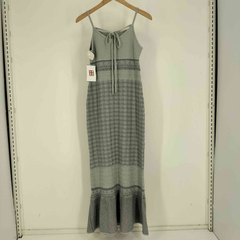 ウィルフリー willfully 23SS lame jacquard placement cami knit OP ラメ ジャガード プレイスメント キャミ ニット ワンピース レディース FREE
