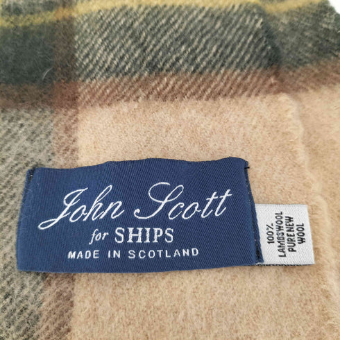 シップス SHIPS John Scott ウールチェックマフラー レディース