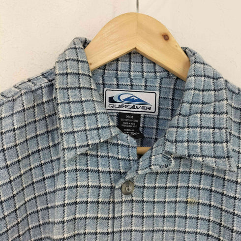 クイックシルバー Quiksilver チェック オープンカラー コットン ネルシャツ メンズ import:M