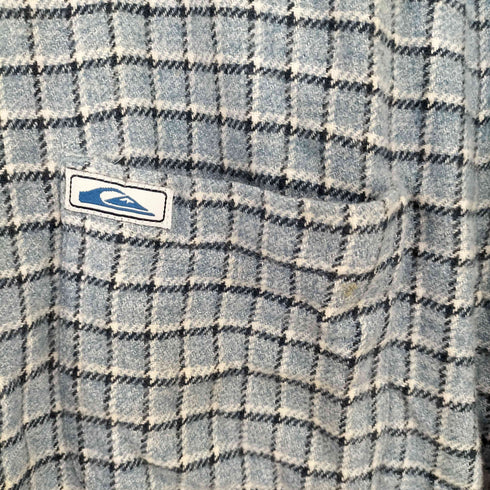 クイックシルバー Quiksilver チェック オープンカラー コットン ネルシャツ メンズ import:M