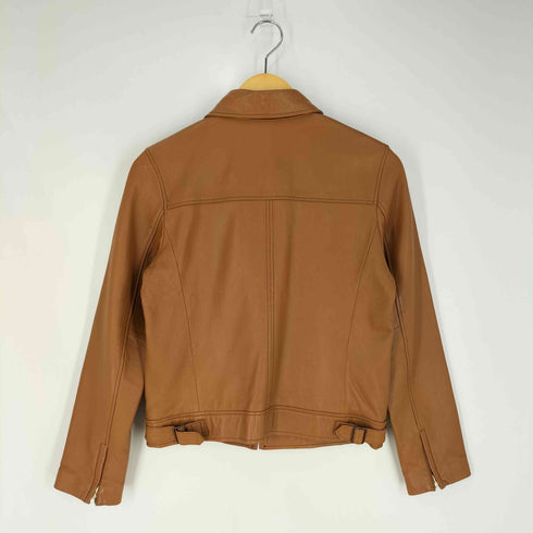 POUR LA FRIME シープレザー ジップアップジャケット レディース