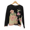 レオナール LEONARD 花柄 L/S カシミヤ混ニット レディース JPN:L