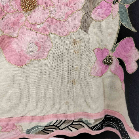 レオナール LEONARD 花柄 L/S カシミヤ混ニット レディース JPN:L