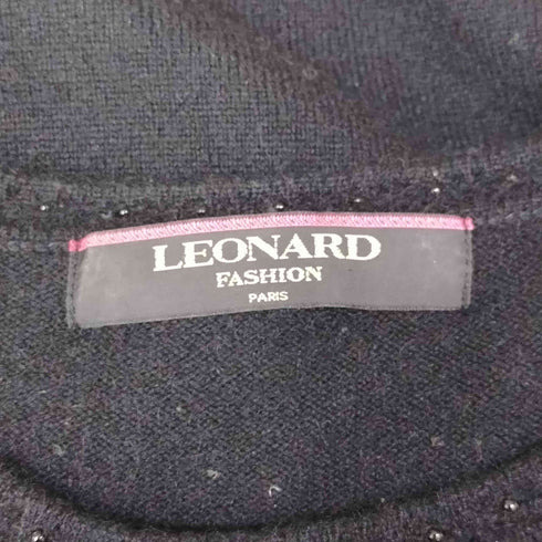 レオナール LEONARD 花柄 L/S カシミヤ混ニット レディース JPN:L
