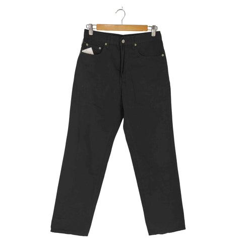 ポロジーンズカンパニーラルフローレン POLO JEANS COMPANY RALPH LAUREN 星条旗パッチ リラックス ストレート ブラック デニムパンツ メンズ 33×38