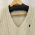 ラルフローレンスポーツ RALPH LAUREN SPORT スモールポニー刺繍ケーブル編みVネックニット レディース import:S