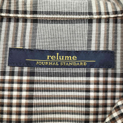 ジャーナルスタンダードレリューム JOURNAL STANDARD relume コットンチェックロングスリーブシャツ メンズ JPN:M