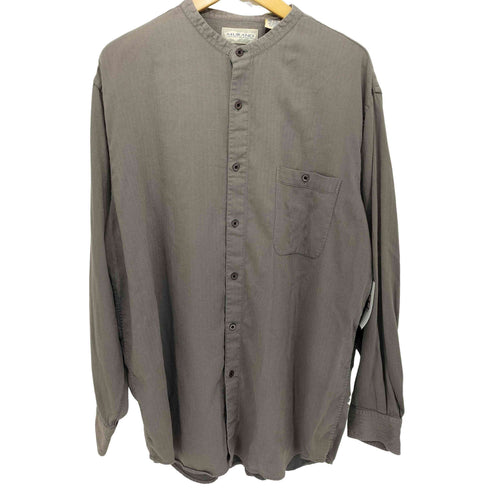 ムラーノ MURANO 80-90s レーヨン混 ロングスリーブ バンドカラーシャツ メンズ import:XL