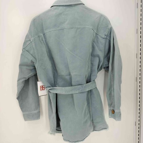 ザラ ZARA 裾カットオフ ベルテッドコットンカバーオール レディース import:M