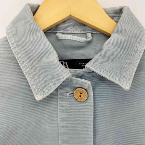 ザラ ZARA 裾カットオフ ベルテッドコットンカバーオール レディース import:M