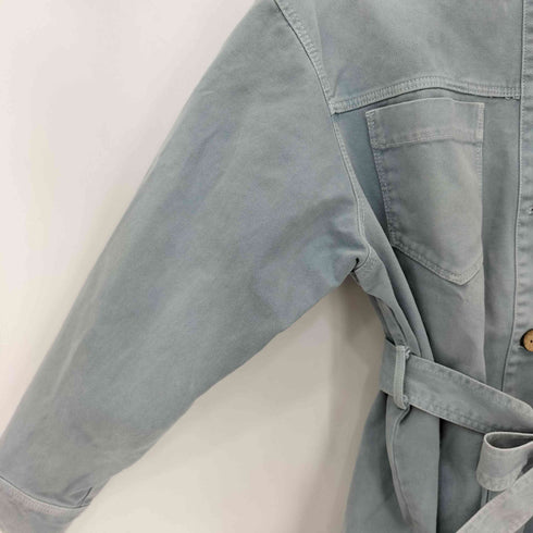 ザラ ZARA 裾カットオフ ベルテッドコットンカバーオール レディース import:M