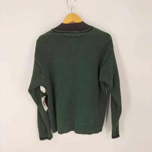 トミーヒルフィガー TOMMY HILFIGER 90S XL コットン100% クルーネックニット フロント刺繍 メンズ XL