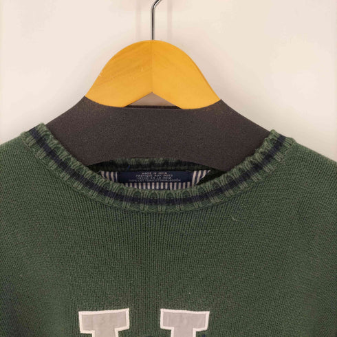 トミーヒルフィガー TOMMY HILFIGER 90S XL コットン100% クルーネックニット フロント刺繍 メンズ XL