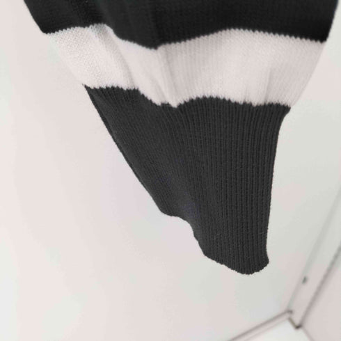 ビッグカラーパフスリーブトップス ボーダー レディース ONE SIZE