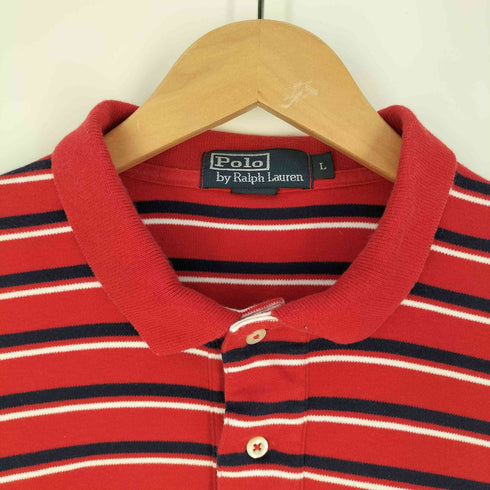 ポロバイラルフローレン Polo by RALPH LAUREN ボーダー ポニー刺繍 ポロシャツ メンズ import:L