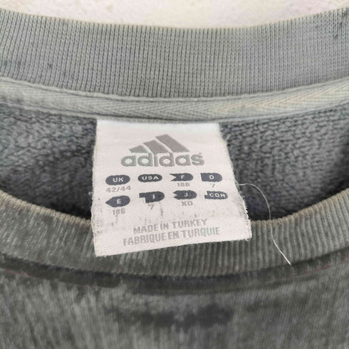 アディダス adidas 00s パフォーマンスロゴ刺繍 総柄ラグランクルーネックスウェット メンズ XO