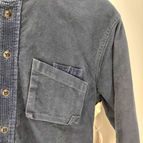 GO WEST HARDWEAR EQUIPMENT 1989 コーデュロイ 切替 バンドカラー モールスキン シャツ メンズ JPN:1
