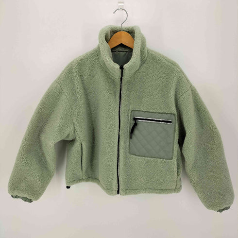 ザラ ZARA リバーシブル ボア ブルゾン ジャケット ミントグリーン レディース JPN:XS