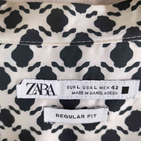 ザラ ZARA REGULAR FIT 総柄オープンカラーシャツ メンズ JPN:L