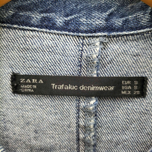 ザラ ZARA Trafaluc denimwearワッペンデザインデニムオールインワン レディース JPN:S