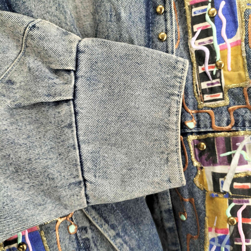 MADE IN USA 装飾ペイントデニムジャケット メンズ JPN:S