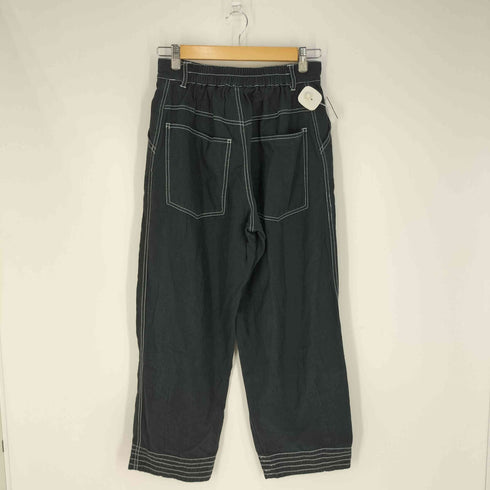 マーブルシュッド Marble Sud リネン混 ホワイトステッチ ワイドパンツ レディース