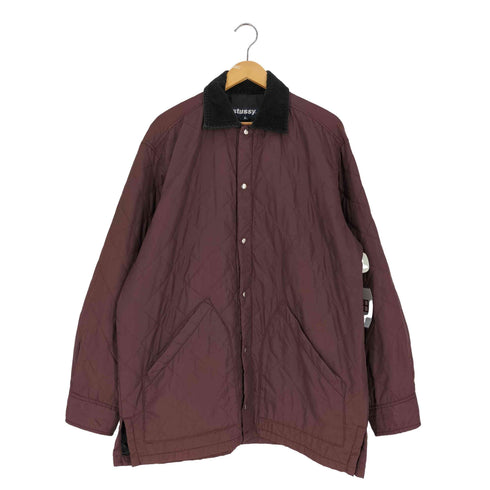 ステューシー Stussy USA製 襟コーデュロイ ナイロン キルティングジャケット メンズ import:L