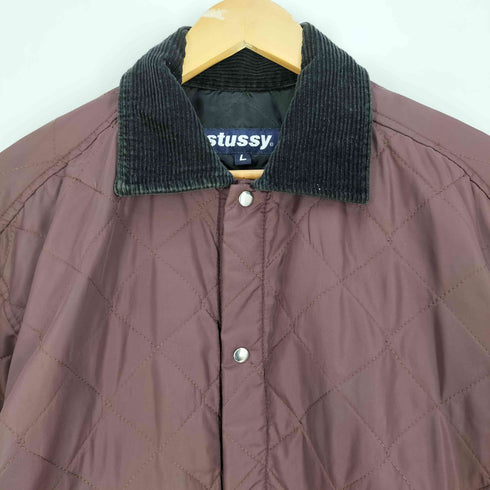 ステューシー Stussy USA製 襟コーデュロイ ナイロン キルティングジャケット メンズ import:L