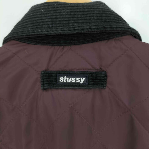 ステューシー Stussy USA製 襟コーデュロイ ナイロン キルティングジャケット メンズ import:L