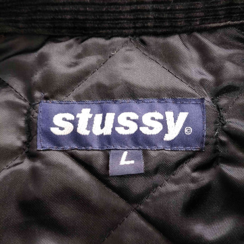 ステューシー Stussy USA製 襟コーデュロイ ナイロン キルティングジャケット メンズ import:L