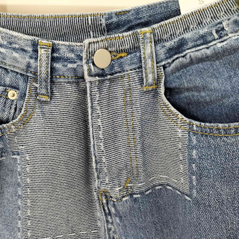 パッチワークデニムパンツ レディース ONE SIZE