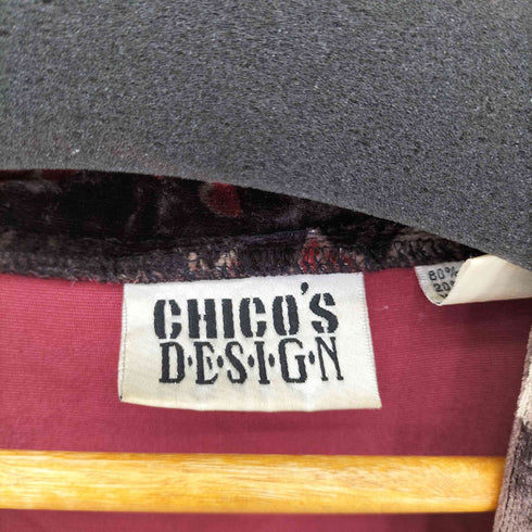 chico's design 90S 花柄 レーヨン混 シルク ベロア ガウン レディース S/M
