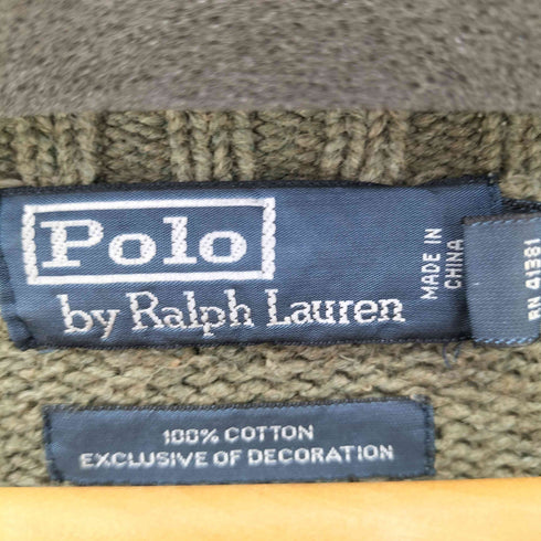 ポロバイラルフローレン Polo by RALPH LAUREN 90S スモールポニー刺繍コットンニット メンズ import:XXL