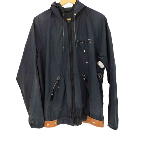 アンダーカバー UNDERCOVER 裾レザー コットンジップフーディ メンズ JPN:4