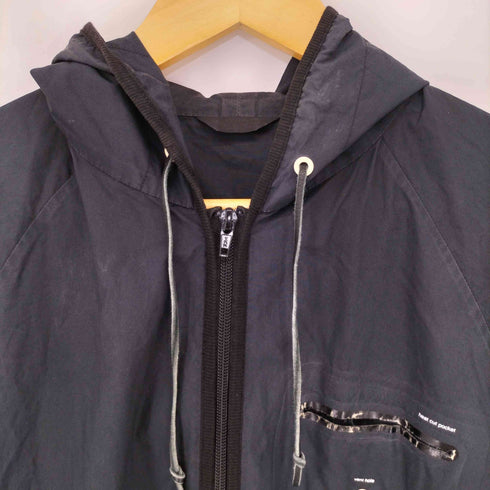 アンダーカバー UNDERCOVER 裾レザー コットンジップフーディ メンズ JPN:4
