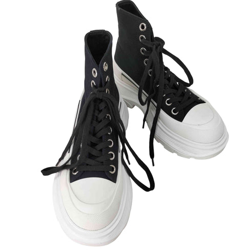 アレキサンダーマックイーン Alexander McQueen 21SS キャンバス ハイカットスニーカー レディース JPN:22.5