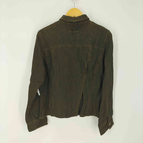 エンボス花総柄 L/S シャツ レディース
