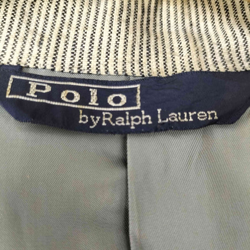 ポロバイラルフローレン Polo by RALPH LAUREN 80-90S 三角タグ ストライプ 2B リネンテーラードジャケット メンズ C100-W90-T180