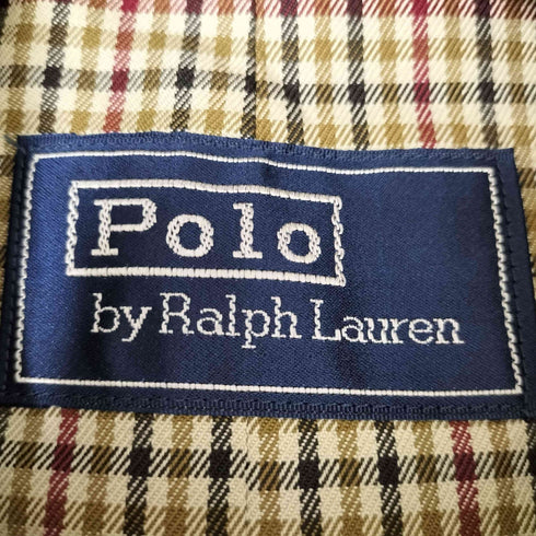 ポロバイラルフローレン Polo by RALPH LAUREN 80-90S 一枚袖 SINGLE RAGLAN 裏地チェック スロートラッチ チンストラップ トレンチコート シングルラグラン メンズ 94A6