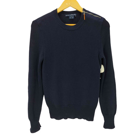 ラルフローレンゴルフ RALPH LAUREN GOLF ショルダージップ エルボーパッチクルーネックニット レディース JPN:M
