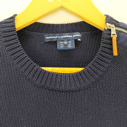 ラルフローレンゴルフ RALPH LAUREN GOLF ショルダージップ エルボーパッチクルーネックニット レディース JPN:M