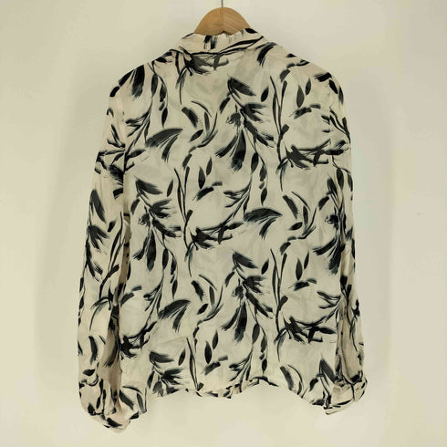 ザラ ZARA 金ボタン シアー 総柄 L/S シャツ レディース import:M