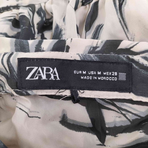 ザラ ZARA 金ボタン シアー 総柄 L/S シャツ レディース import:M
