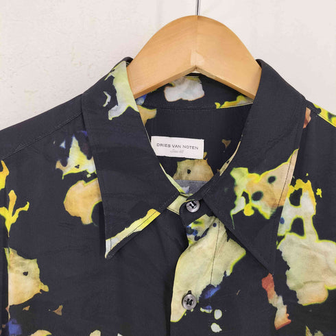 ドリスヴァンノッテン DRIES VAN NOTEN ベルテッド ペイント柄 ロングシャツ メンズ JPN:48